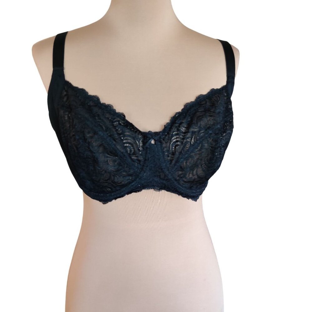 Triumph Formfit Womens Bra Full Figure Support Black Lace Size AU 14F US 36F